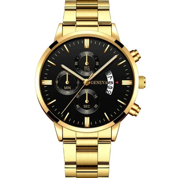 Geneva Other - Mens Geneva Stainless Steel Fashion Gold Watch